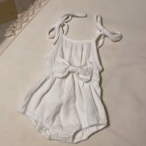 White bow onesie